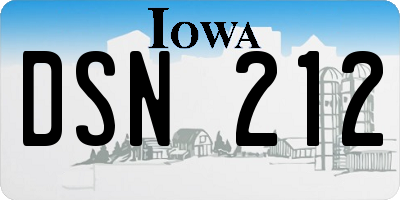 IA license plate DSN212