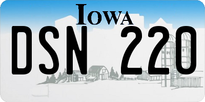 IA license plate DSN220
