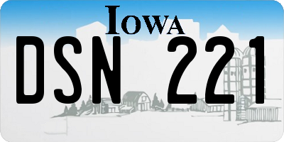 IA license plate DSN221