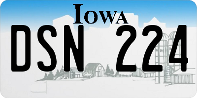 IA license plate DSN224