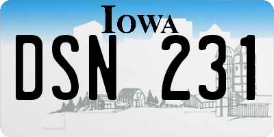 IA license plate DSN231