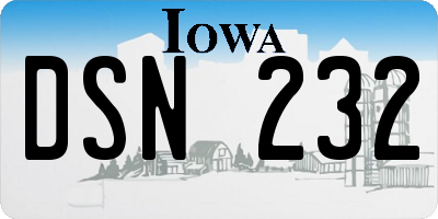 IA license plate DSN232