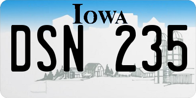 IA license plate DSN235