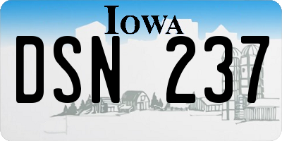 IA license plate DSN237