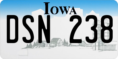 IA license plate DSN238