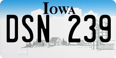 IA license plate DSN239