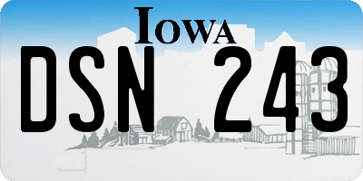 IA license plate DSN243