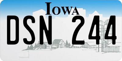 IA license plate DSN244