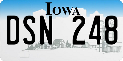 IA license plate DSN248