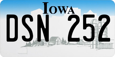IA license plate DSN252