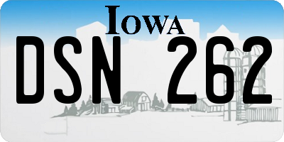 IA license plate DSN262