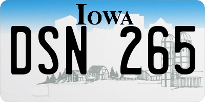 IA license plate DSN265