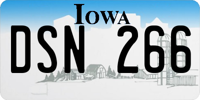 IA license plate DSN266