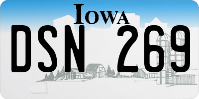IA license plate DSN269