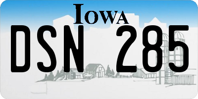 IA license plate DSN285