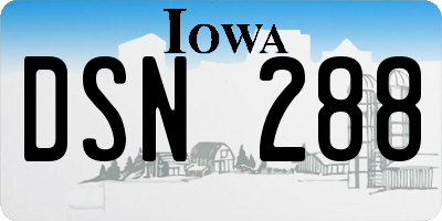 IA license plate DSN288