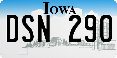 IA license plate DSN290