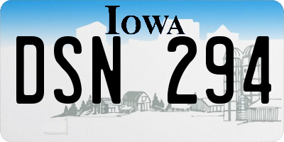 IA license plate DSN294