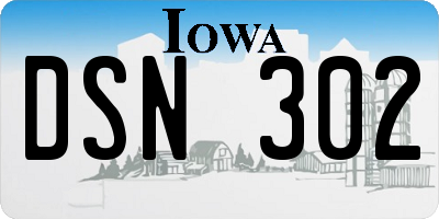 IA license plate DSN302
