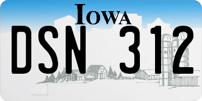 IA license plate DSN312