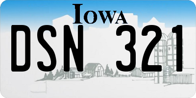 IA license plate DSN321