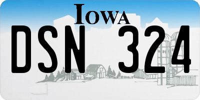 IA license plate DSN324
