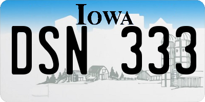 IA license plate DSN333