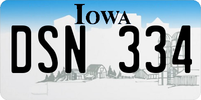 IA license plate DSN334