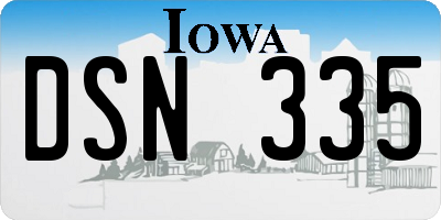 IA license plate DSN335