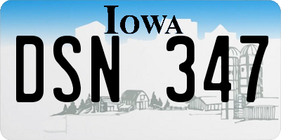 IA license plate DSN347