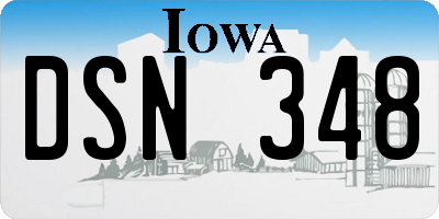 IA license plate DSN348