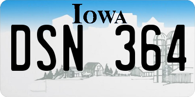IA license plate DSN364