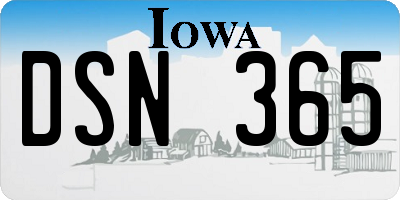IA license plate DSN365
