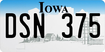 IA license plate DSN375