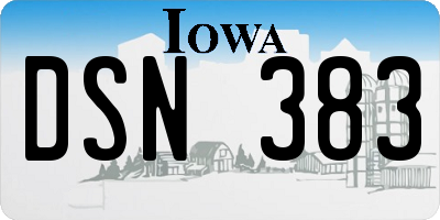 IA license plate DSN383