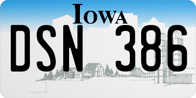 IA license plate DSN386