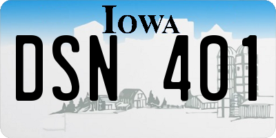 IA license plate DSN401