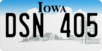 IA license plate DSN405