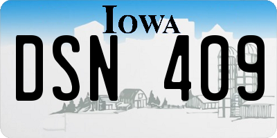 IA license plate DSN409