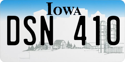 IA license plate DSN410