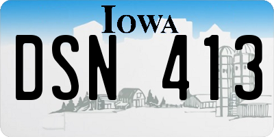 IA license plate DSN413