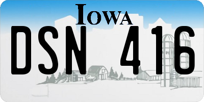 IA license plate DSN416