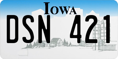 IA license plate DSN421