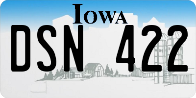 IA license plate DSN422