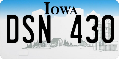 IA license plate DSN430