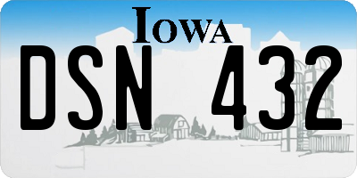 IA license plate DSN432