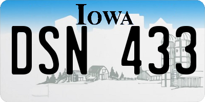 IA license plate DSN433