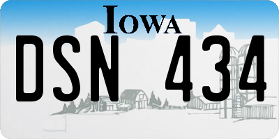 IA license plate DSN434