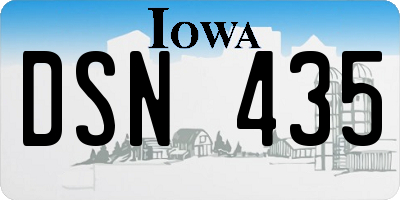 IA license plate DSN435
