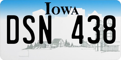 IA license plate DSN438